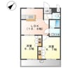 パルムドール弐番館 2LDKの間取り