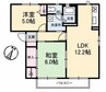 シャーメゾン旭町 2LDKの間取り