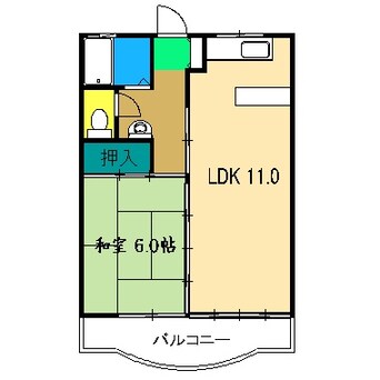 間取図 高知市電ごめん線・伊野線/後免町駅 徒歩10分 2階 築37年