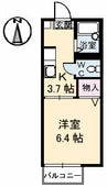 セイントアーク 1Kの間取り