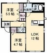 シャーメゾン・ヴィアーレD Ⅲ 2LDKの間取り