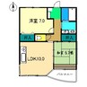 クレッセント 2LDKの間取り