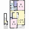 クルール・クレールⅠ 2LDKの間取り