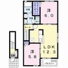クルール・クレールⅠ 2LDKの間取り