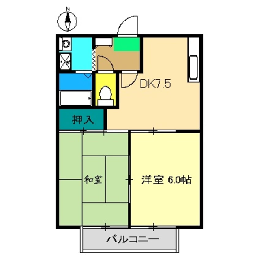 間取図 土讃線/後免駅 徒歩1分 2階 築28年