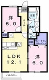 アルモニ－西野 2LDKの間取り