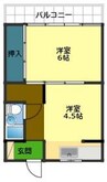 パンダ港町 2Kの間取り
