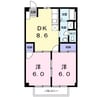 カ－サ西野 2DKの間取り
