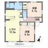 メゾンボヌールⅡ D棟 2LDKの間取り