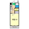 長井フラット Ⅱ 1Kの間取り