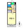 長井フラット Ⅱ 1Kの間取り