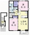 カーム・セイ　Ⅲ 2LDKの間取り