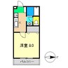 アメーヌセゾン 1Kの間取り