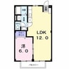 カレントハウスⅡＢ 1LDKの間取り