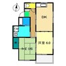 ベルメゾン竹内Ⅱ B棟 2DKの間取り