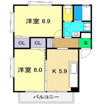 間取図 フォブール稲毛 Ⅱ