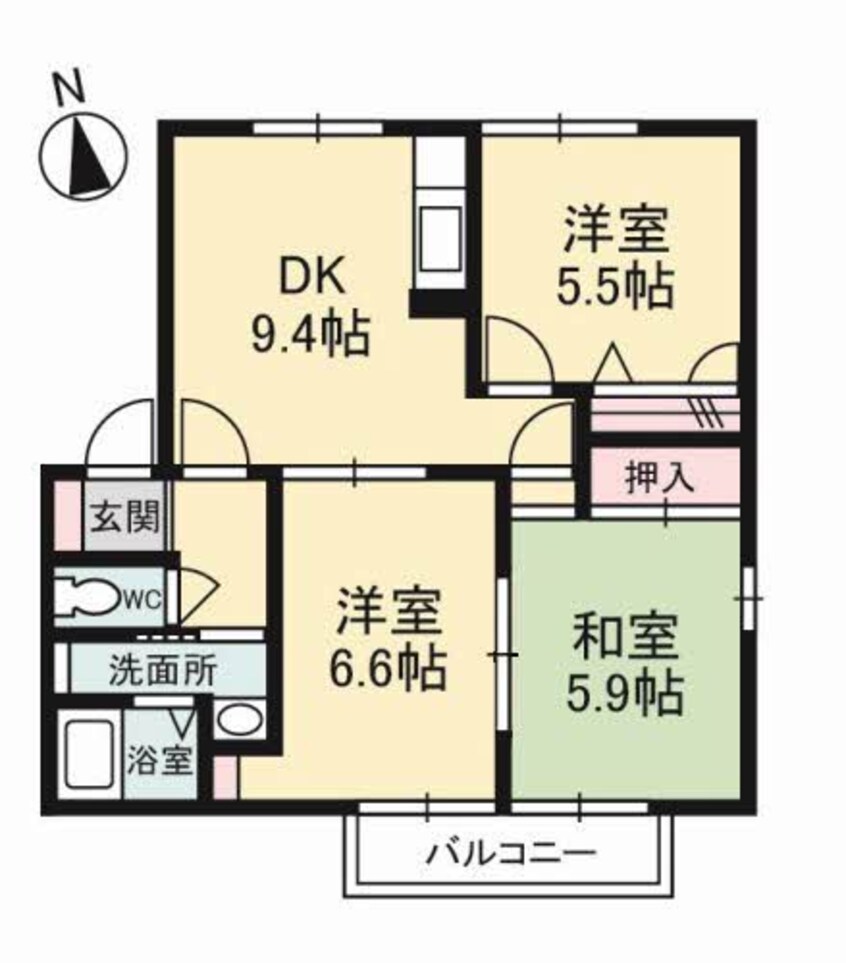 間取図 フォーレス弘石 B棟