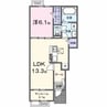 ベル　アントラー 1LDKの間取り