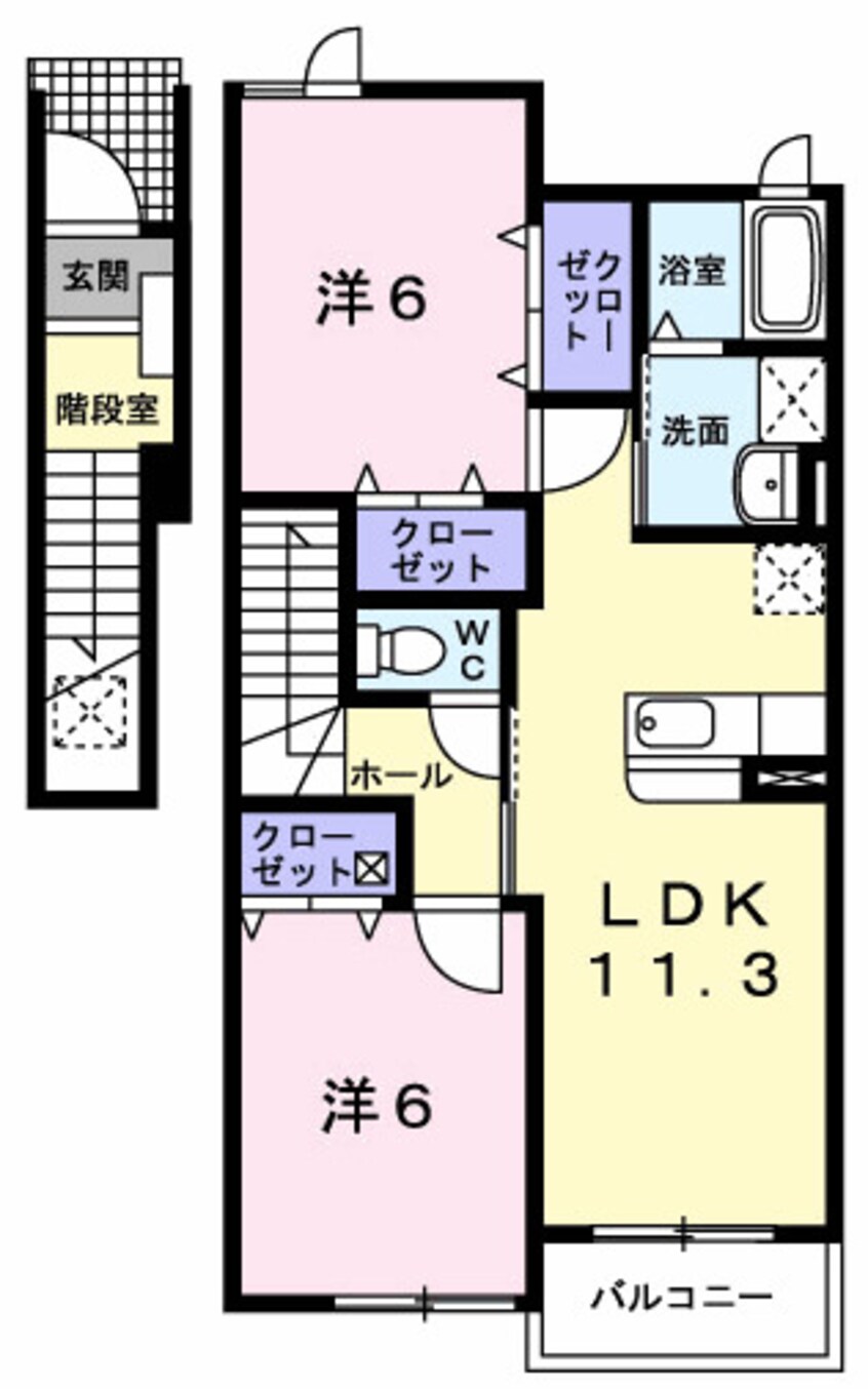 間取図 レガ－ト西野　Ｂ