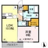 ヴァンベール 1LDKの間取り