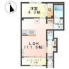ラ メゾンあけぼのⅡ 1LDKの間取り