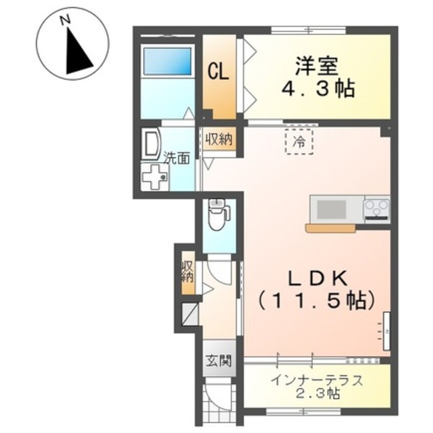 間取図 ラ メゾンあけぼのⅡ