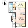 ラ メゾンあけぼのⅡ 1LDKの間取り
