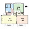 メゾンボヌール B棟 2LDKの間取り