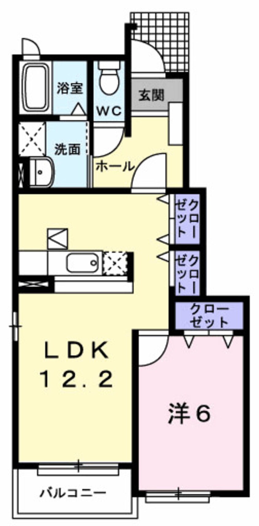 間取図 レガ－ト西野　Ｂ