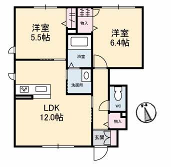 間取図 シャーメゾン・西野