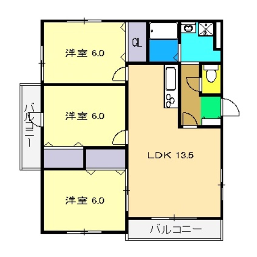 間取図 プレステージ(野市)