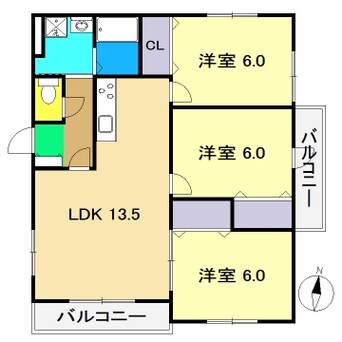 間取図 プレステージ(野市)