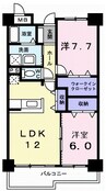 フランスクエア 2LDKの間取り