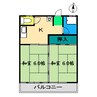 中村マンション 北棟 2Kの間取り