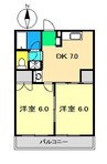 MATSUGIハイツ 2DKの間取り