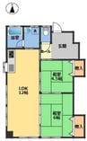コーポ香南 2LDKの間取り