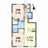 シャーメゾン カトレア 2LDKの間取り
