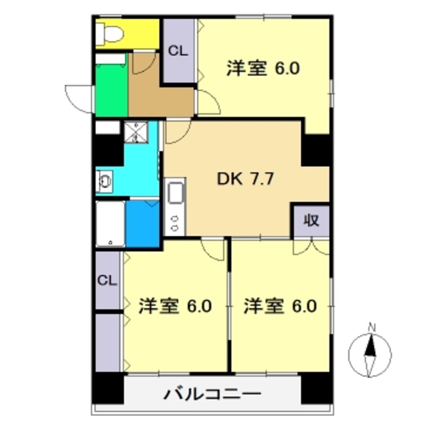 間取図 高知市電ごめん線・伊野線/東工業前駅 徒歩2分 1階 築26年