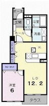 エコライフ野地　第２号棟 1LDKの間取り