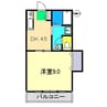 セントファーム Ⅱ 1DKの間取り