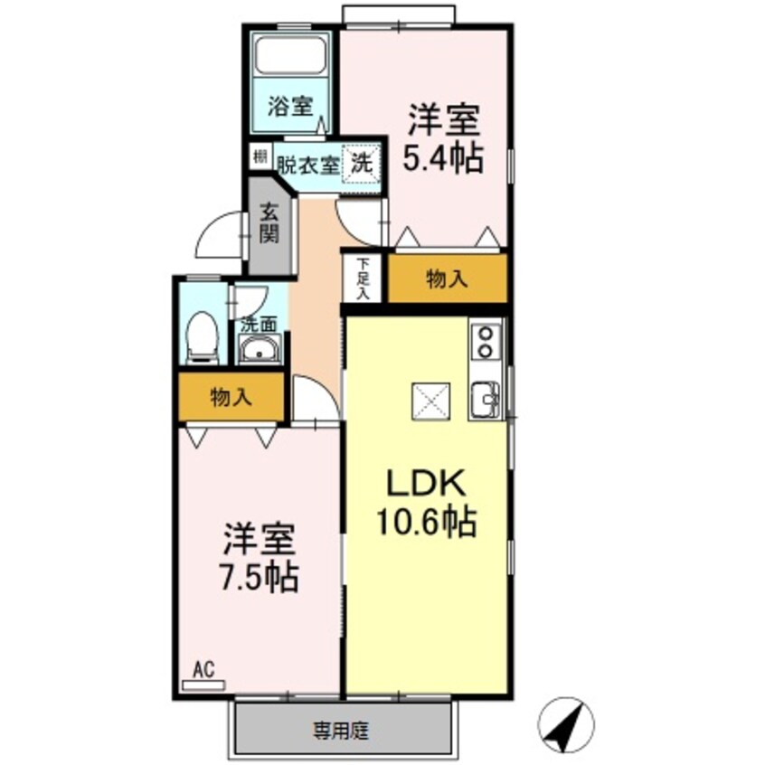 間取図 ジュネス北本町 A棟