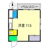 COCOAハウス 1Rの間取り