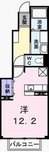 シングルカレント 1Kの間取り