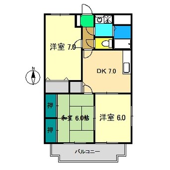 間取図 土佐くろしお鉄道ごめん・なはり線/のいち駅 徒歩17分 2階 築21年