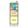 マーベラスコート 1DKの間取り
