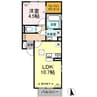 セジュールのいち 1LDKの間取り