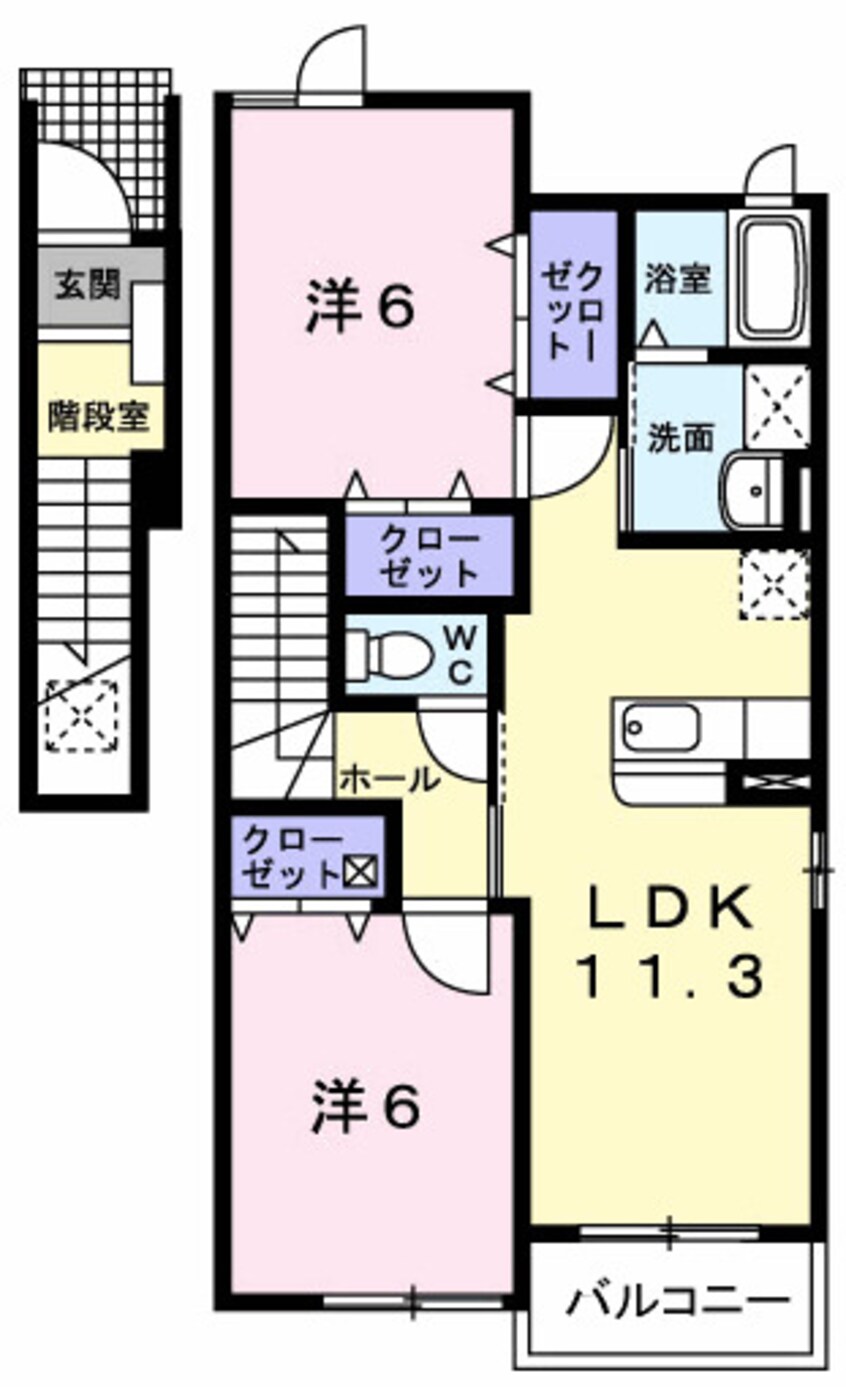 間取図 レガ－ト西野　Ａ