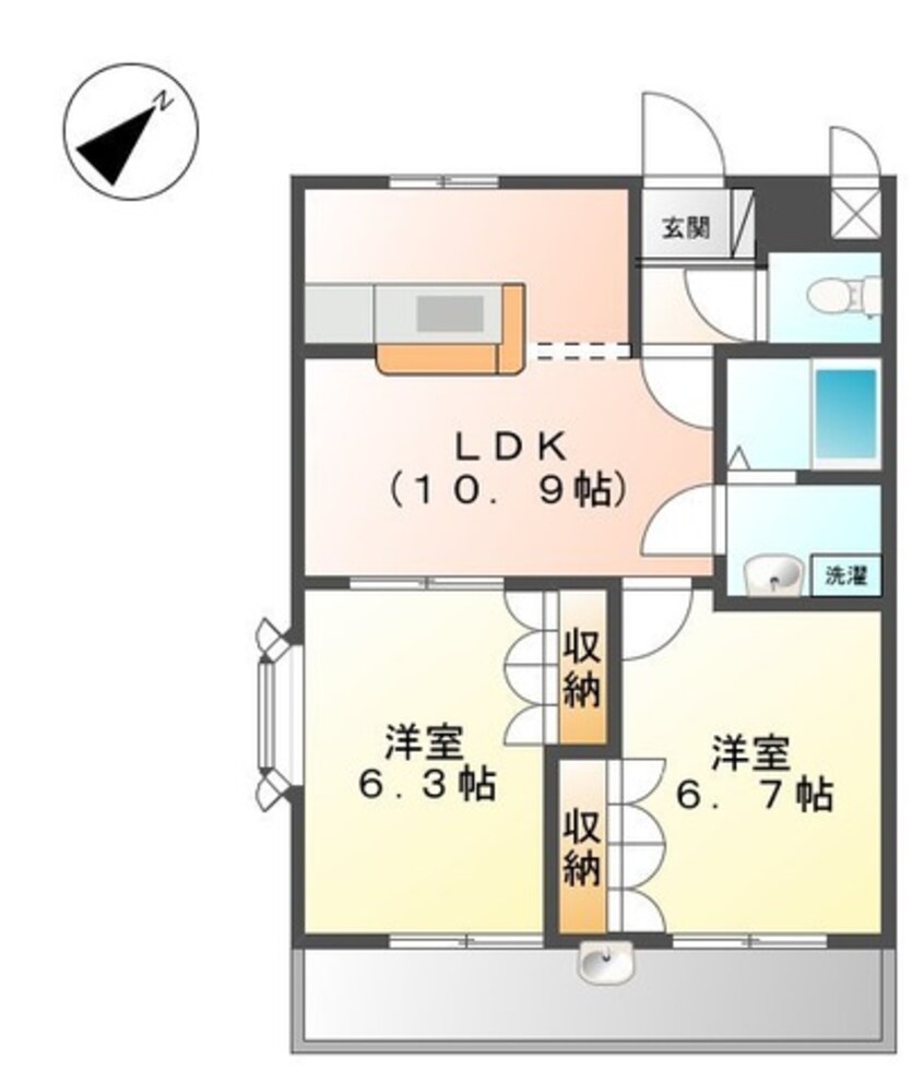 間取図 パルムドール弐番館