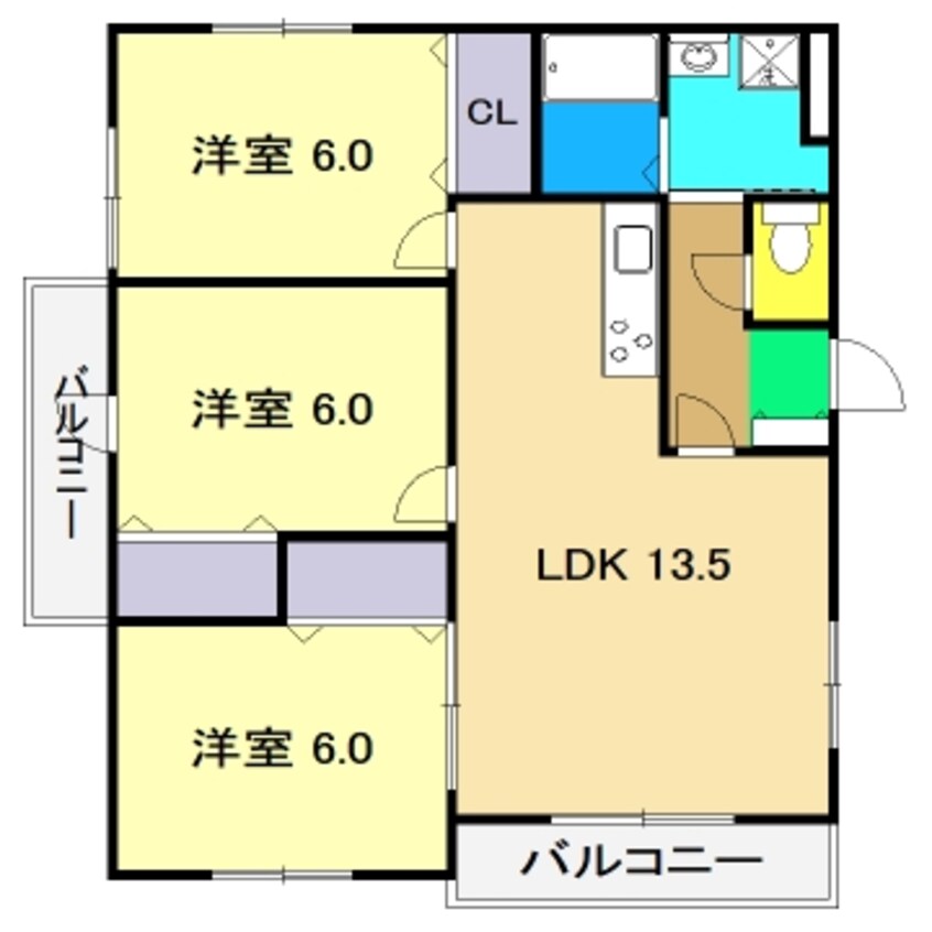 間取図 プレステージ(野市)