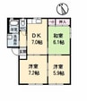 シャーメゾン橋田 B棟 3DKの間取り